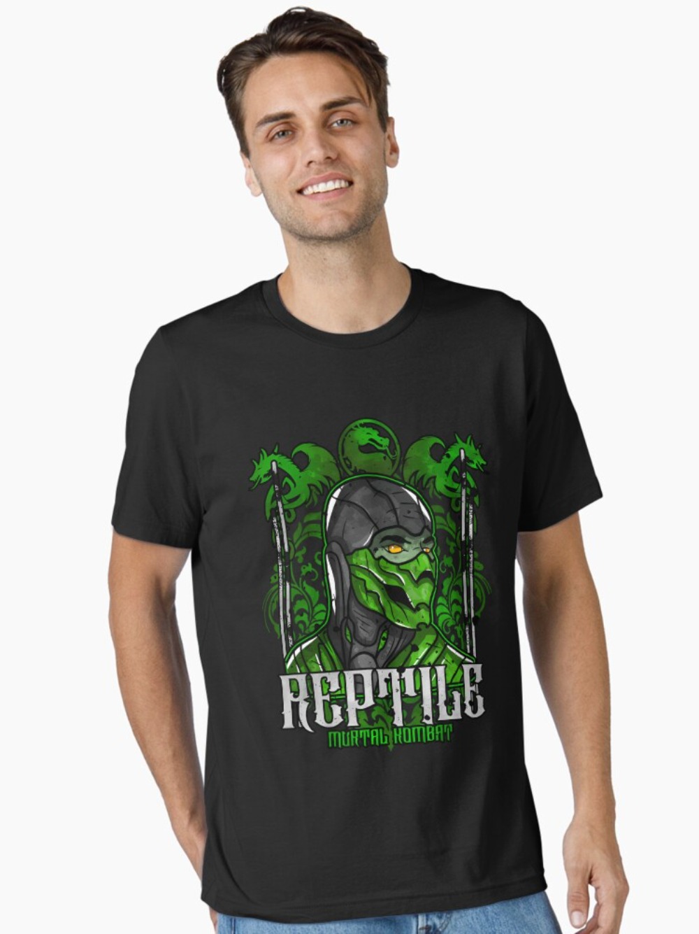 Retro Gaming Style - Camiseta Estampada Retrô Mortal Kombat Reptile:
