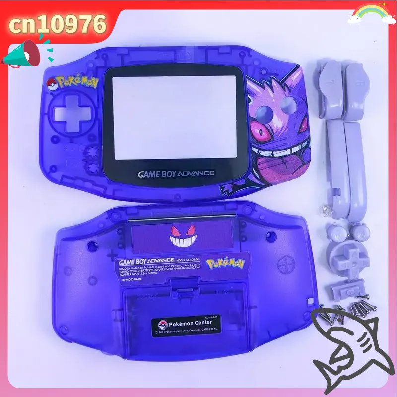 Retro Gaming Pokemon - Carcaça Substituta Transparente Verde com Tema