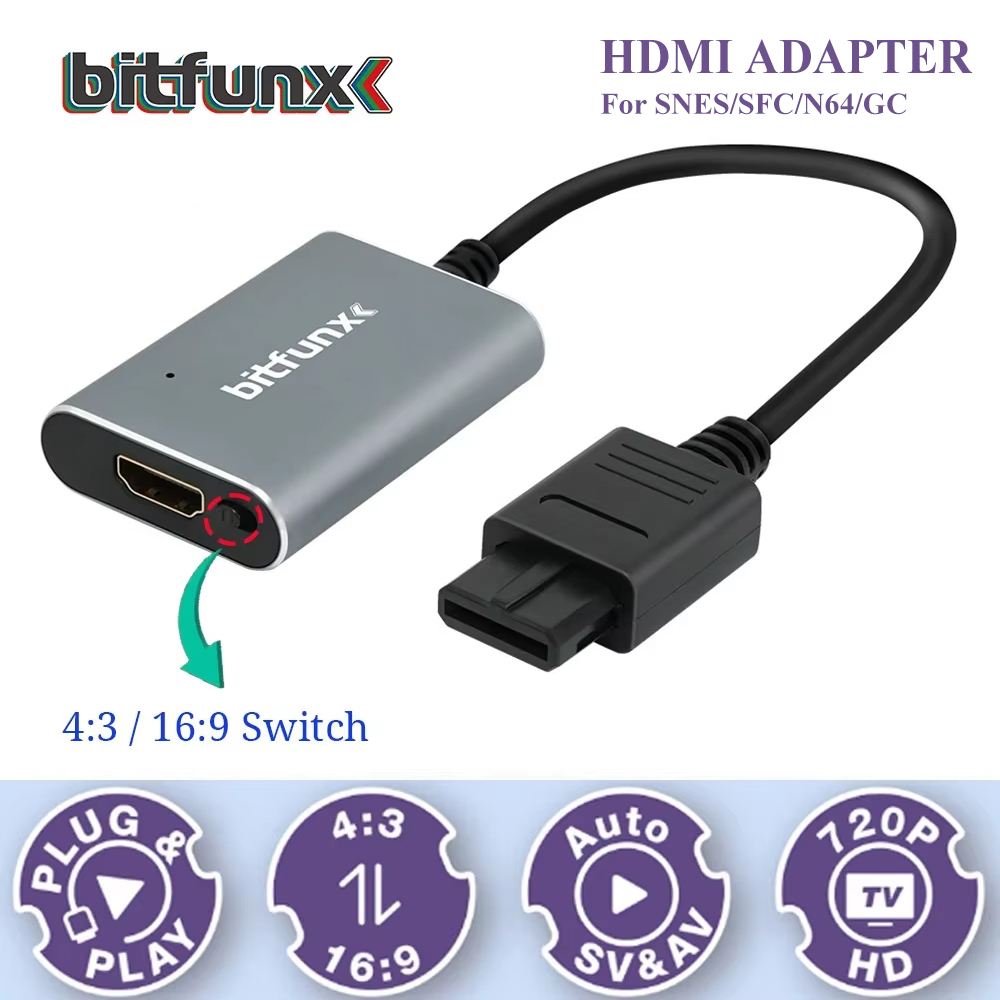 Retro Gaming Station - Adaptador Bitfunx 720P Svideo / AV