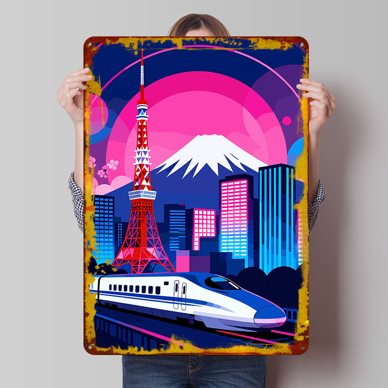 Retro Gaming Tokyo - Pôster de Paisagem da Cidade de