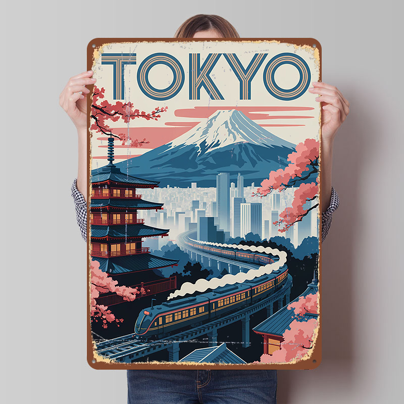 Retro Gaming Tokyo - Pôster de Metal Personalizado de Tóquio