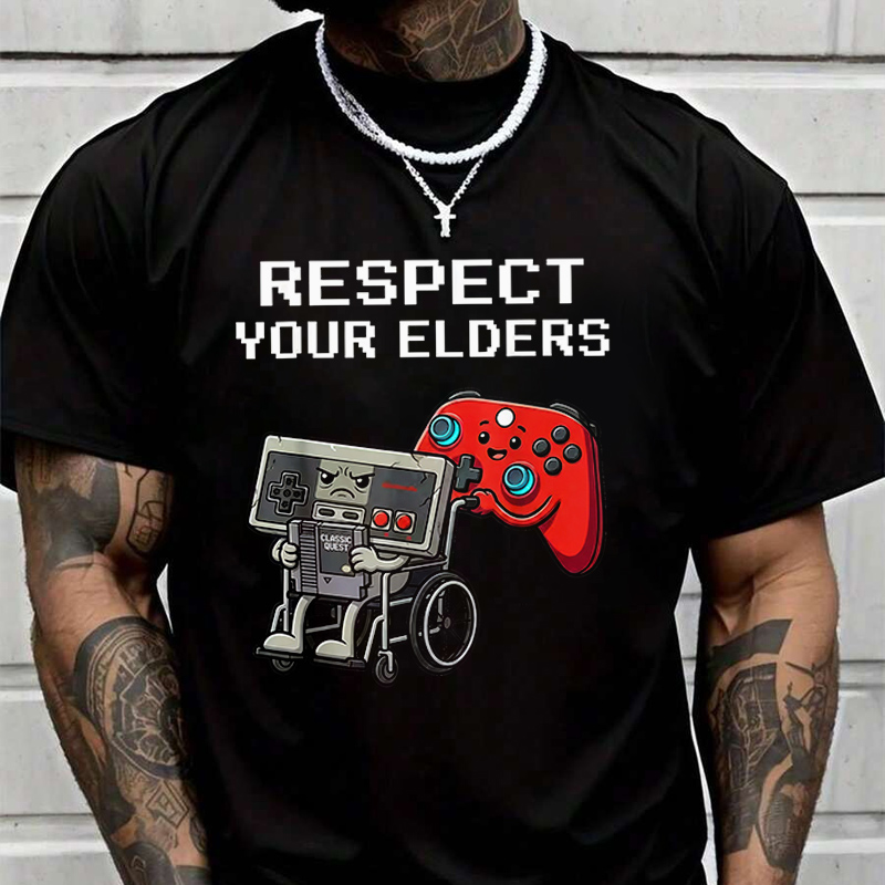 Retro Gaming T Shirts - Camiseta masculina retrô para jogos, controlador