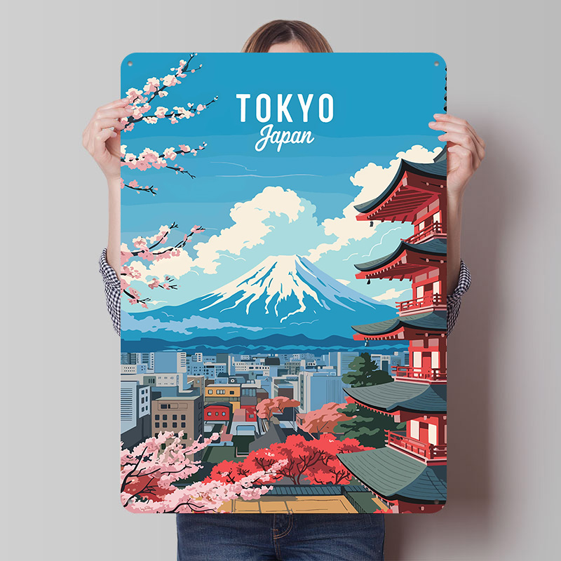 Retro Gaming Tokyo - Placa de Metal Personalizada de Viagem