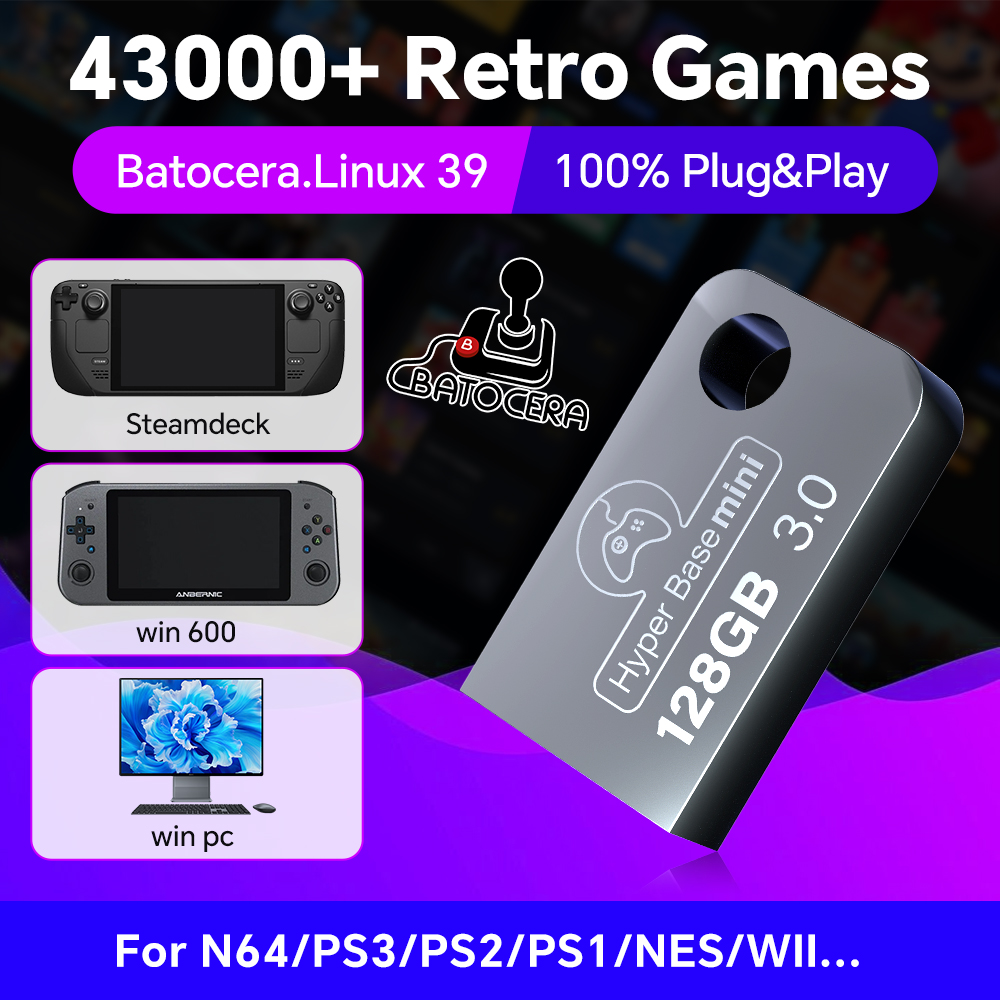 Retro Gaming Theme - Batocera 128g usb flash drive para