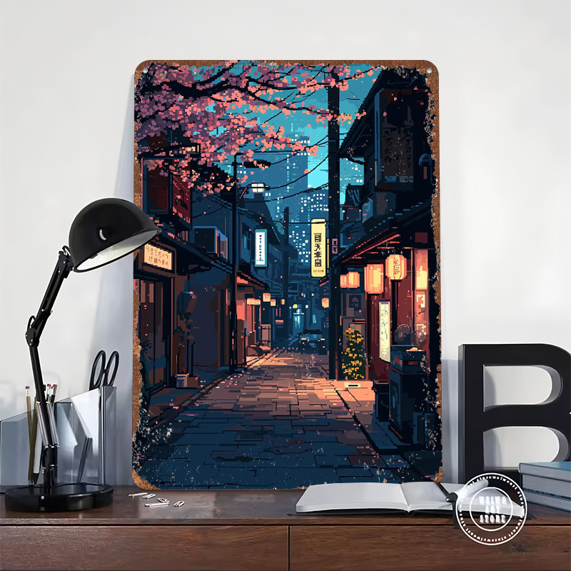 Placa de Metal Pixel Art de Tó - Retro Gaming Tokyo avaliação e preço