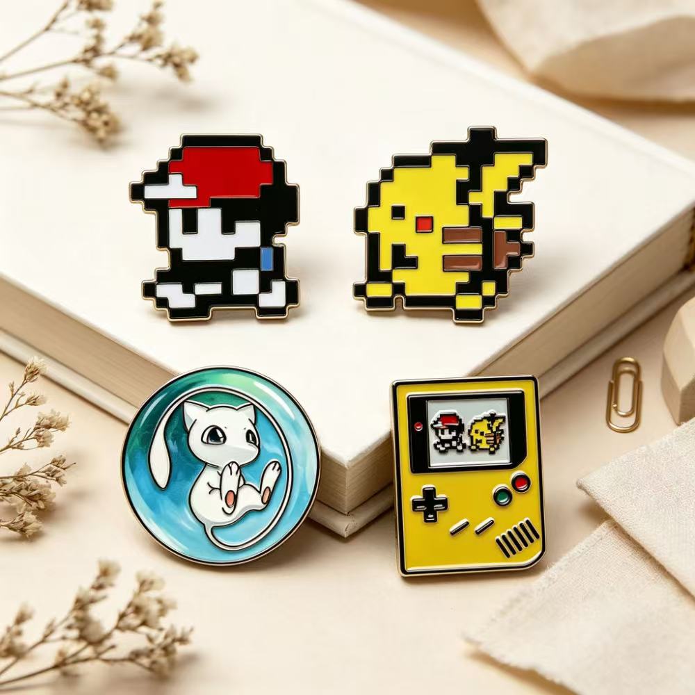 4 peças de pins de esmalte de  - Retro Gaming Pokemon avaliação e preço