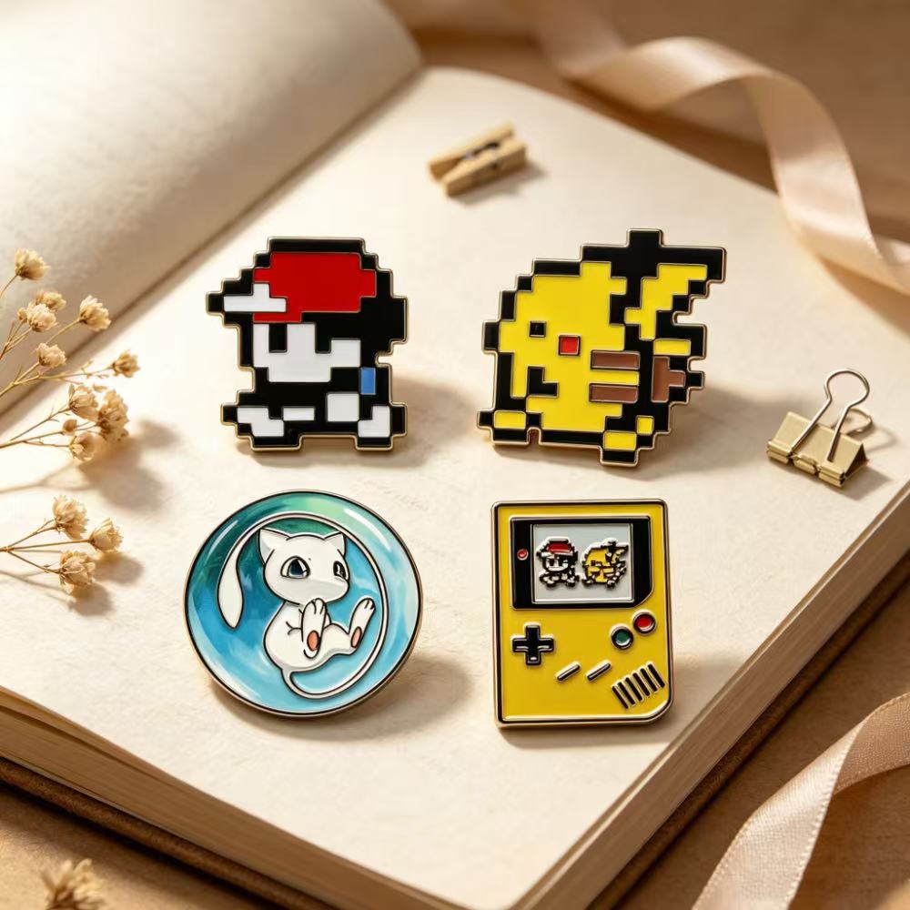 4 peças de pins de esmalte de  - Retro Gaming Pokemon avaliação e preço