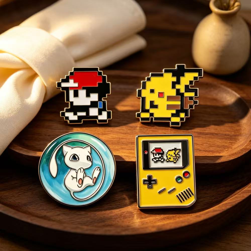 4 peças de pins de esmalte de  - Retro Gaming Pokemon avaliação e preço